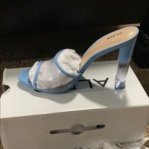 Light Blue/Clear Mule Heel